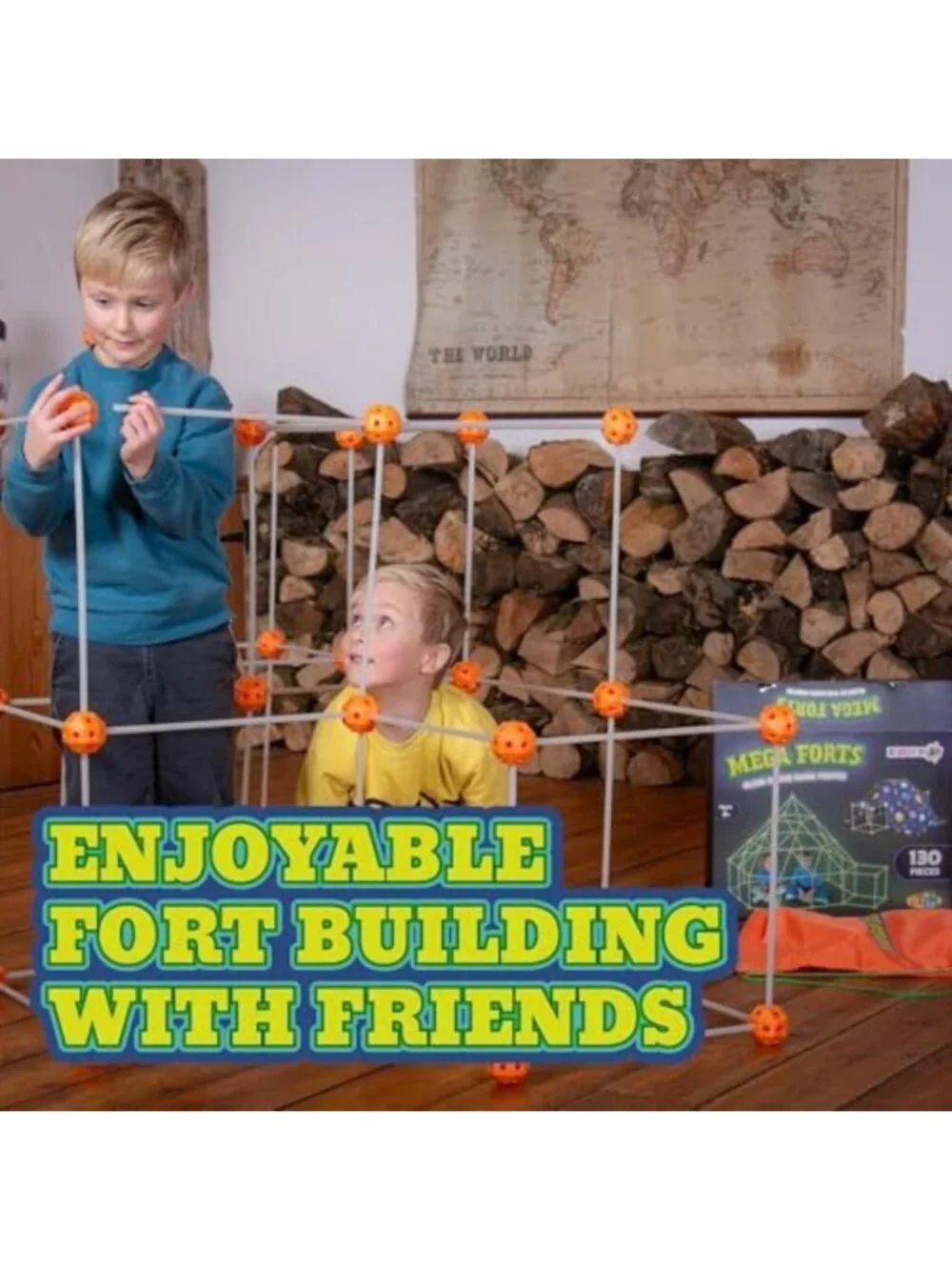 Ultimate 130-Piece Fort Building Kit for Kids - Creative Indoor Play Set